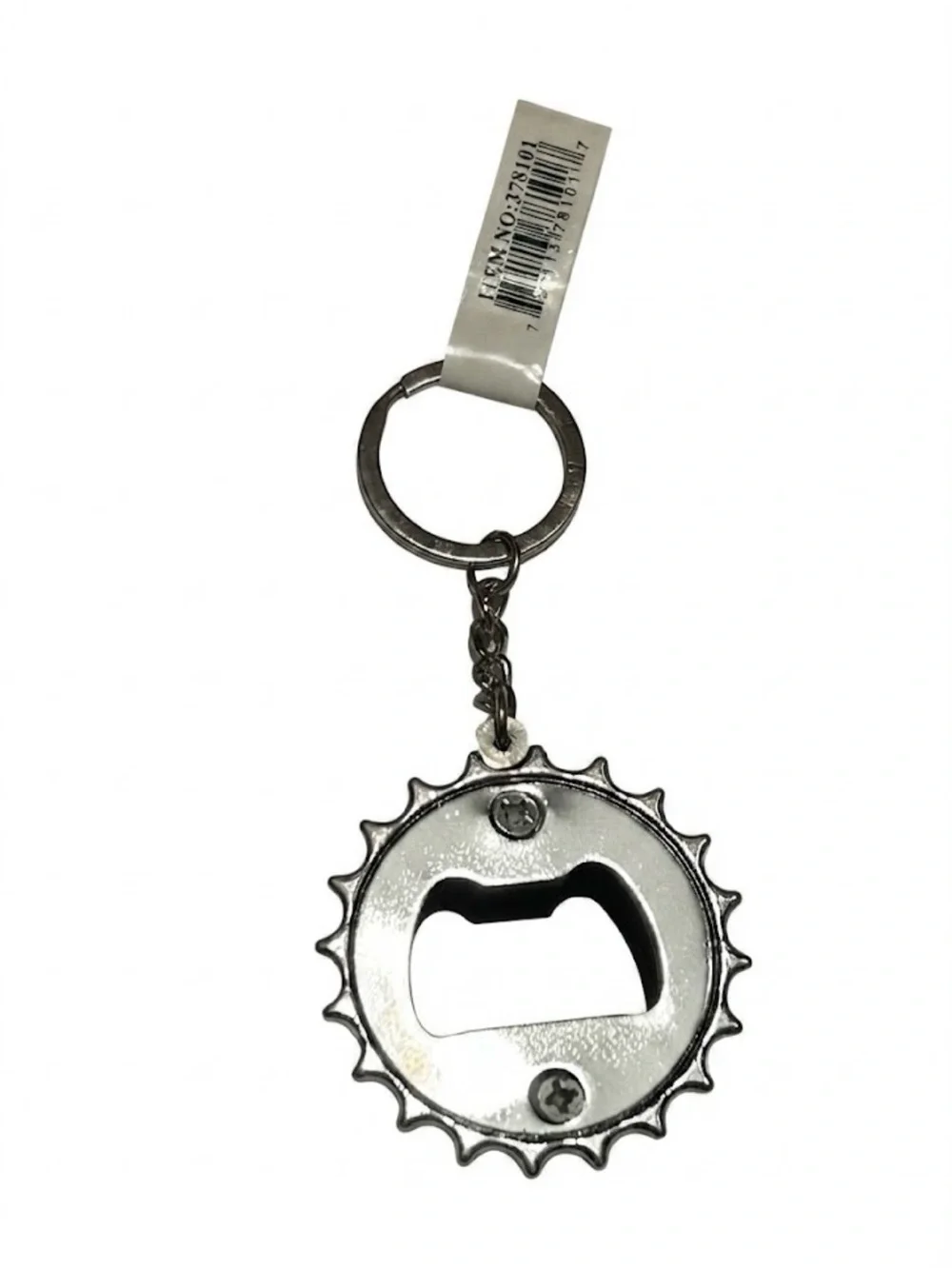 2 pack- Guatemala Flag Bottle Cap Keychain - Silver Keyring (Blue & White)